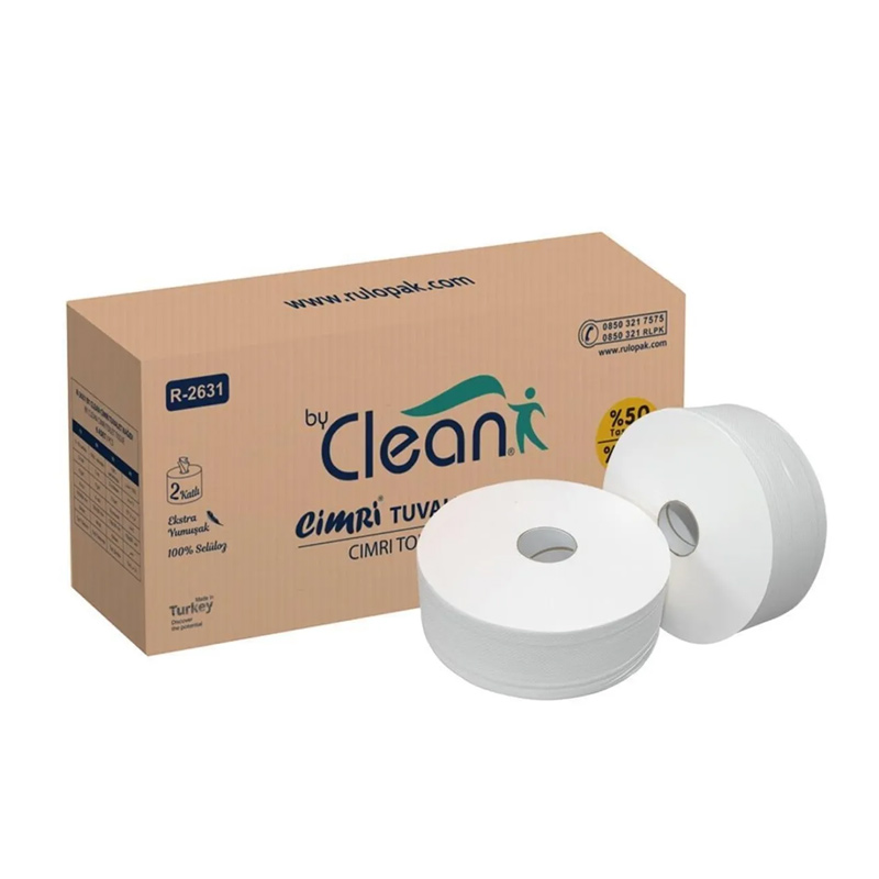 Rulopak By Clean Mini Cimri Tuvalet Kağıdı 2 Katlı 74 metre 4 Kg 12'li Paket 300116 resmi