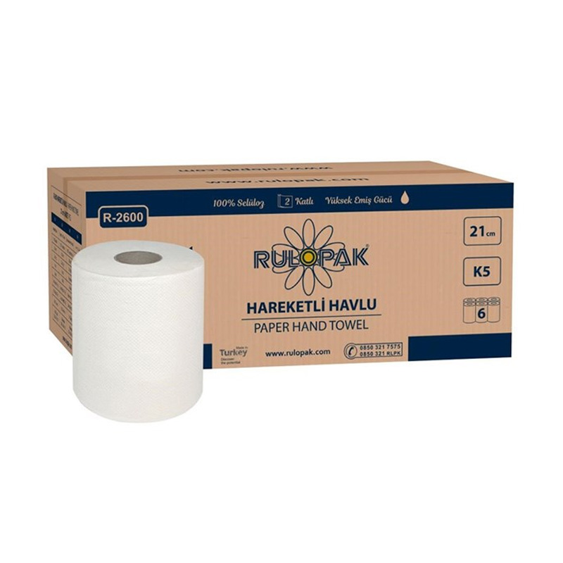 Rulopak Hareketli Kağıt Havlu 2 Katlı 21 cm x 80 m 6lı resmi