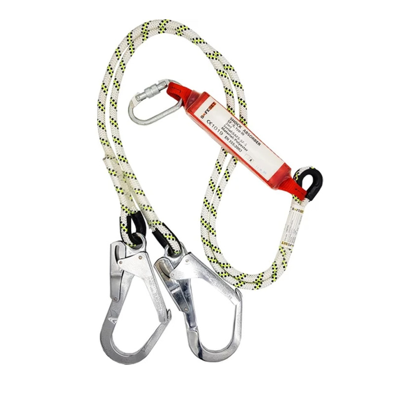 Lanyard Çift Bacaklı Şok Emicili Kanca Karabina 120cm resmi