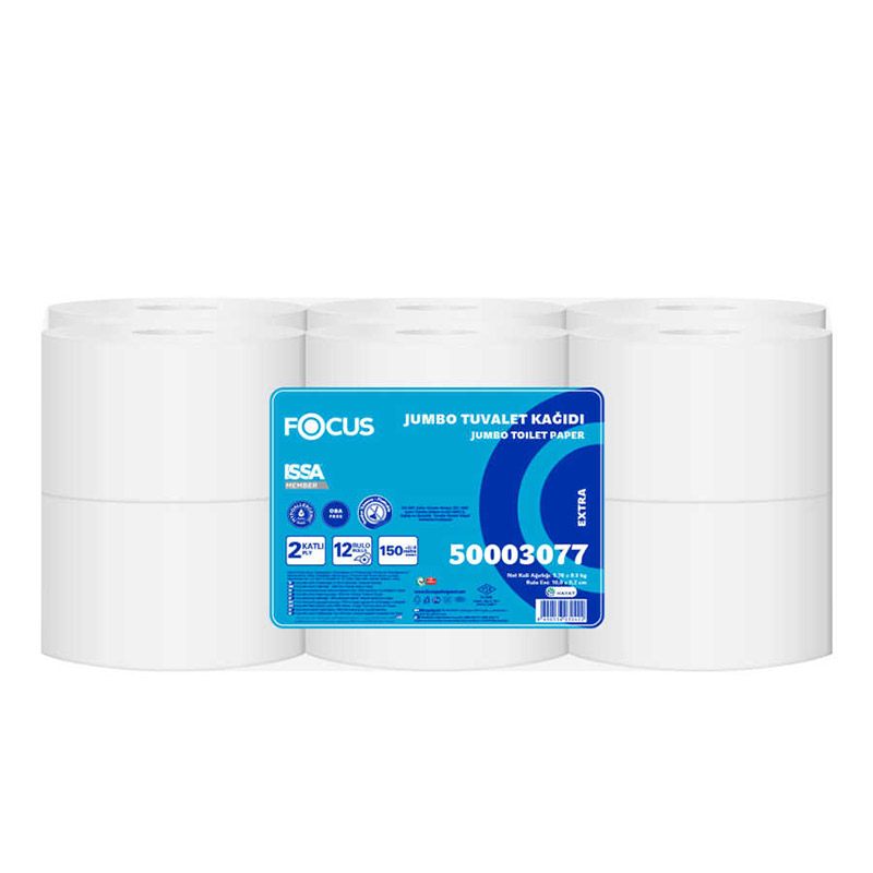 Focus Extra Mini Jumbo Tuvalet Kağıdı Çift Katlı 150 m - 12 Adet 50003077 resmi