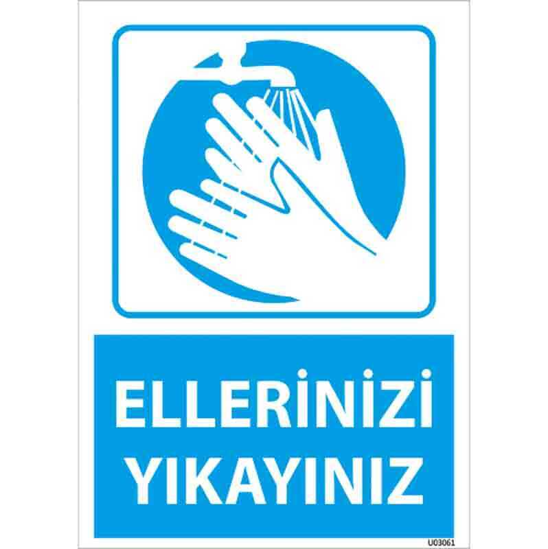 Ellerinizi Yıkayınız Uyarı Levhası U03061