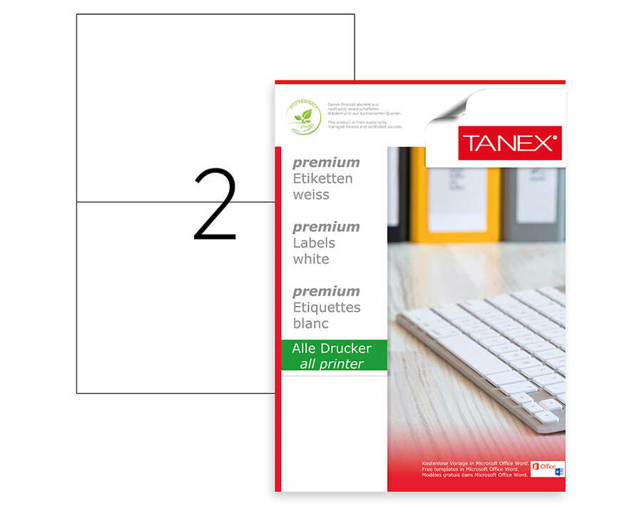 Tanex TW-2102 Lazer Etiket 210 x 148,5 mm