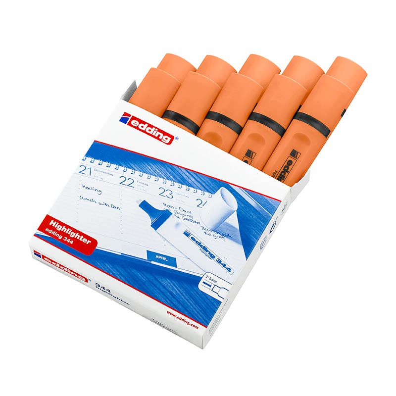Edding E-344 Fosforlu Kalem - Turuncu (10 Adet) resmi