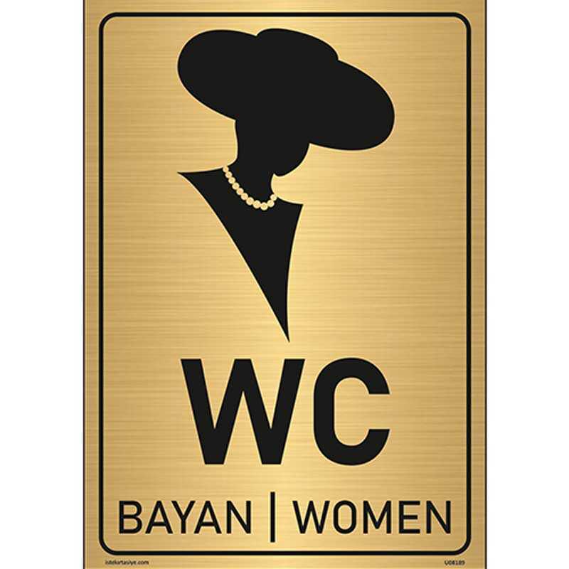 Bayan WC Uyarı Levhası 17x24 cm  U08189