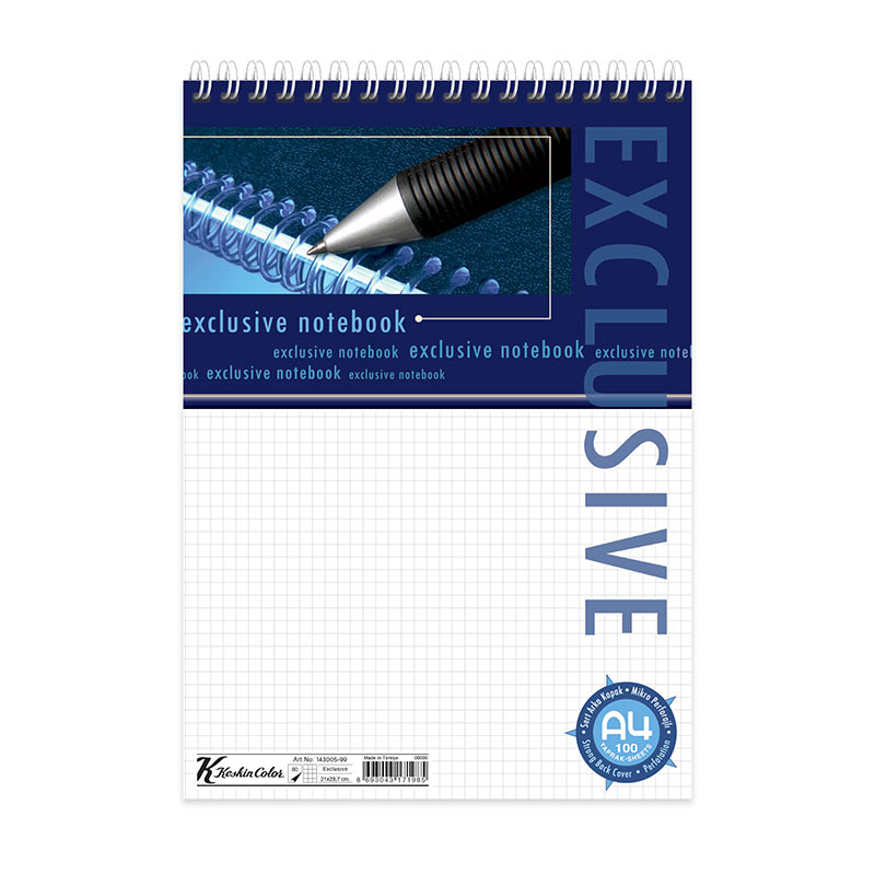 Keskin Color Exclusive Spiralli Bloknot Defter A4 80 Yaprak Kareli resmi