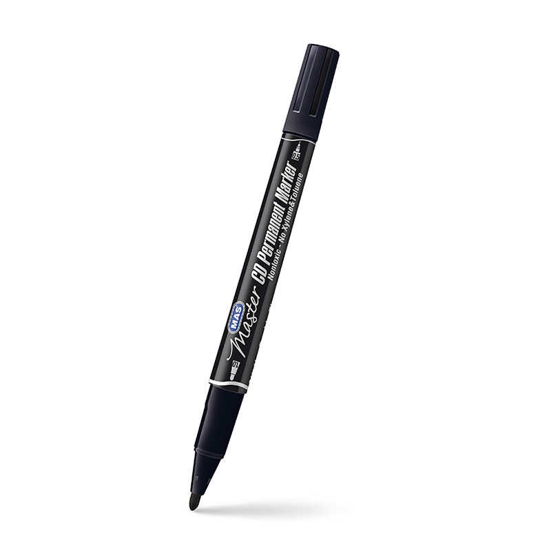 Mas 6414 Permanent Asetat CD Kalemi Çift Uçlu 0.5 & 1.0 mm - Siyah
