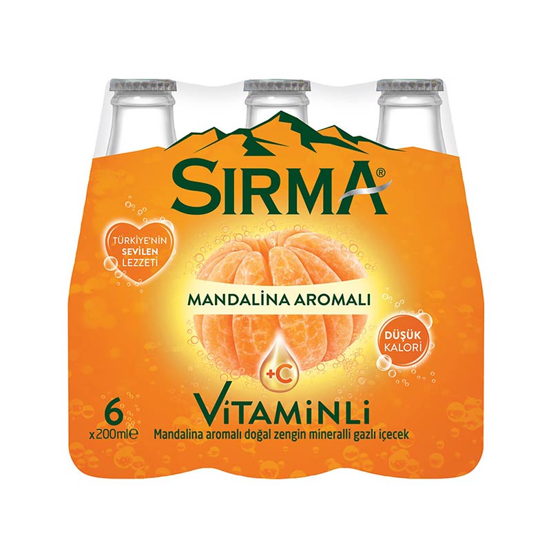 Sırma C-Plus Maden Suyu Mandalina Aromalı 200 ml (6 Adet) resmi