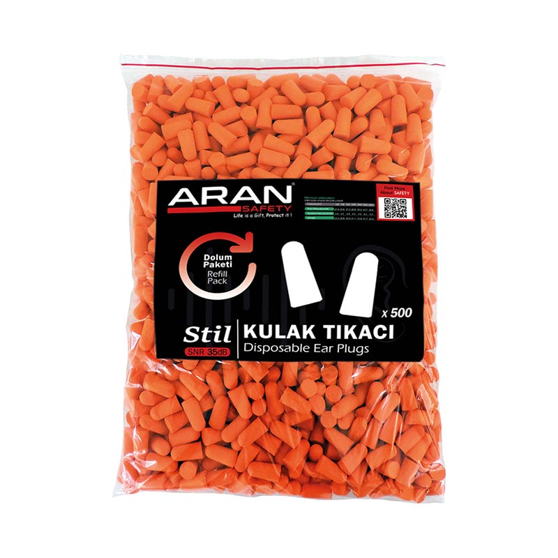 Aran Safety Kulak Tıkacı Dolum Paketi 500 Çift  resmi