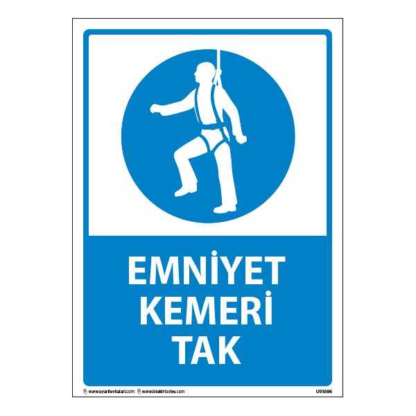 Emniyet Kemeri Tak Uyarı Levhası 25X35 3mm U03096