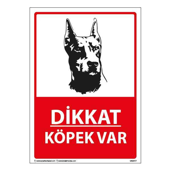 Dikkat Köpek Var  Uyarı Levhası 25X35 3mm U02017