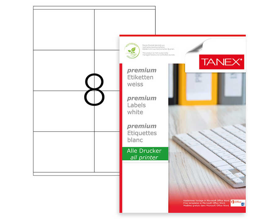 Tanex TW-2408 Lazer Etiket 105 x 72 mm