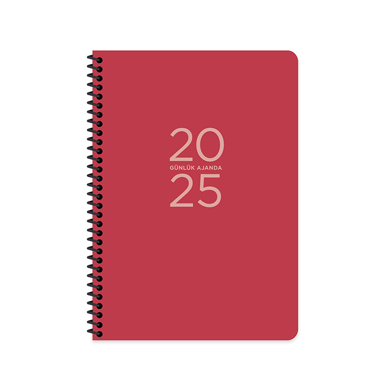 Keskin Color 2026 Spiralli Günlük Ajanda 17 x 24 cm - Kırmızı resmi