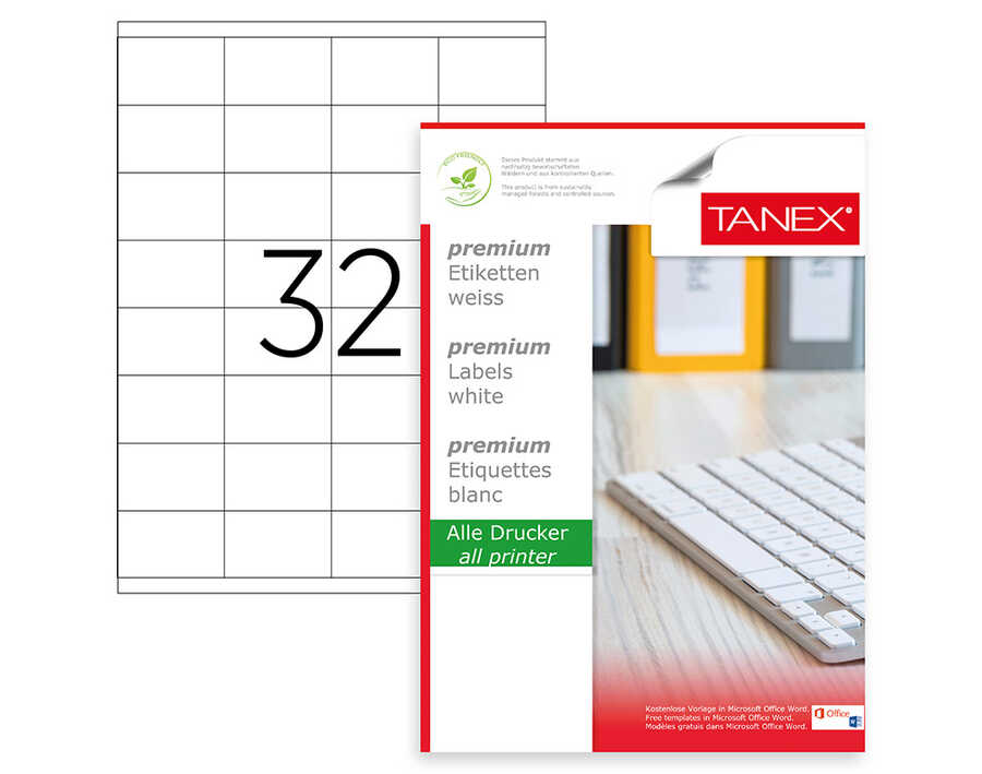 Tanex TW-2032 Lazer Etiket 52,5 x 35 mm