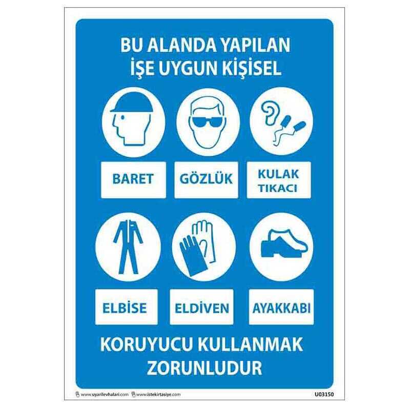 Kişisel Koruyucu Donanım Uyarı Levhası U03150