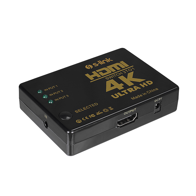 S-link SL-HSW73 HDMI 3in1 Otomatik 3 lü Metal Switch resmi