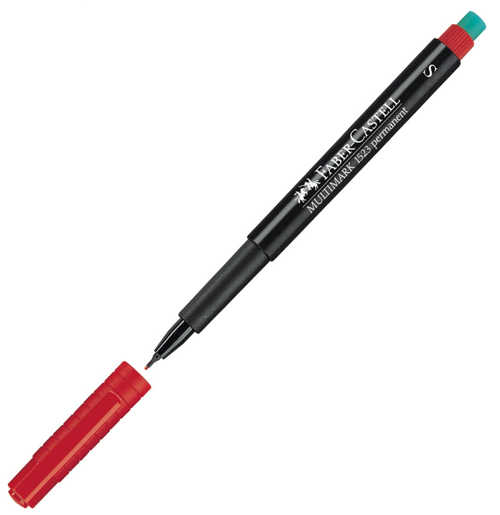 Faber Castell 1523 S Permanent Asetat Kalemi 0.4 mm - Kırmızı