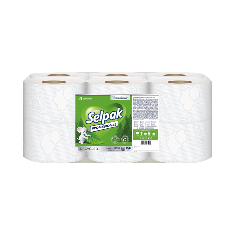 Selpak Recycled Tuvalet Kağıdı Jumbo 10 X 150 12'li 7906903 resmi