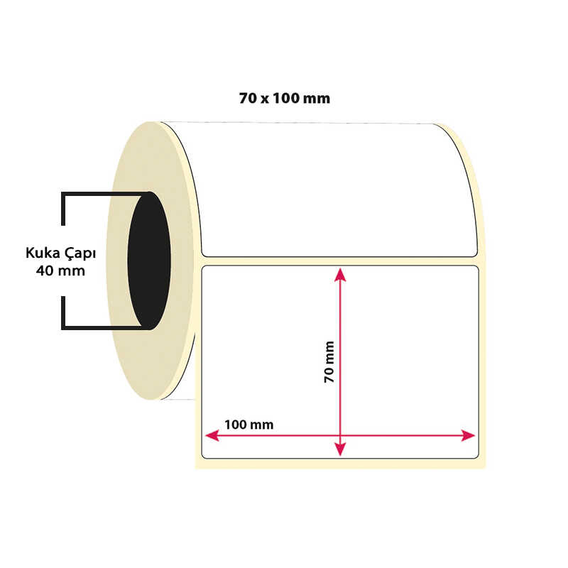 Taroks Termal Etiket 70x100 Tekli  500'lü