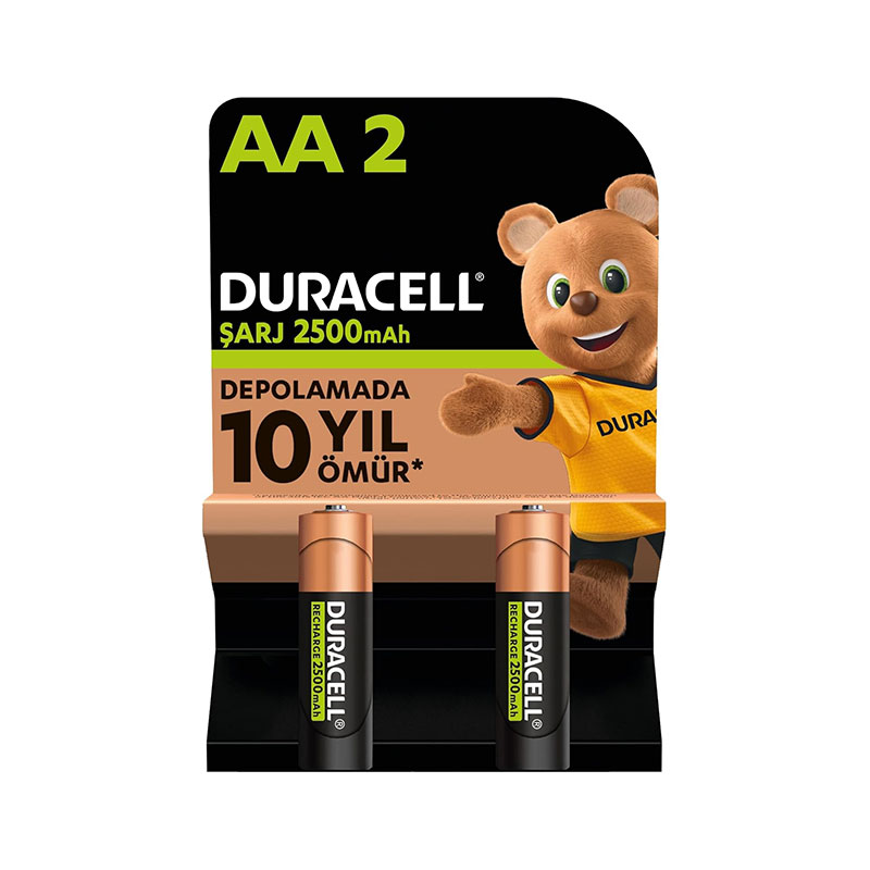Duracell Şarj Edilebilir AA Kalem Pil 2500 mAh 2'li Paket resmi