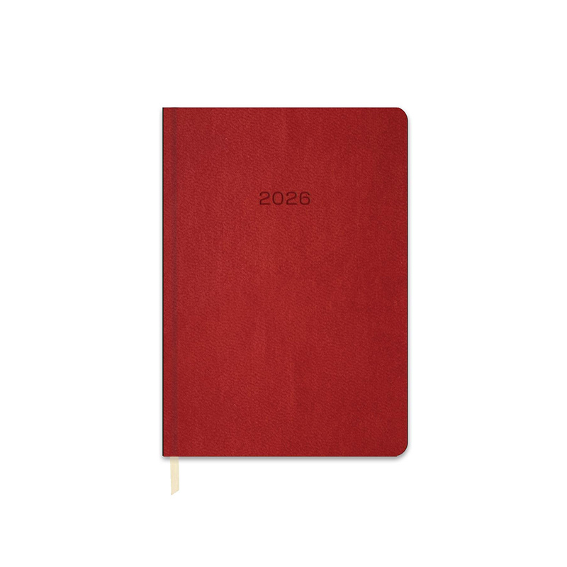 Keskin Color 2026 Günlük Termo Deri Ajanda 14 x 20 cm - Kırmızı resmi