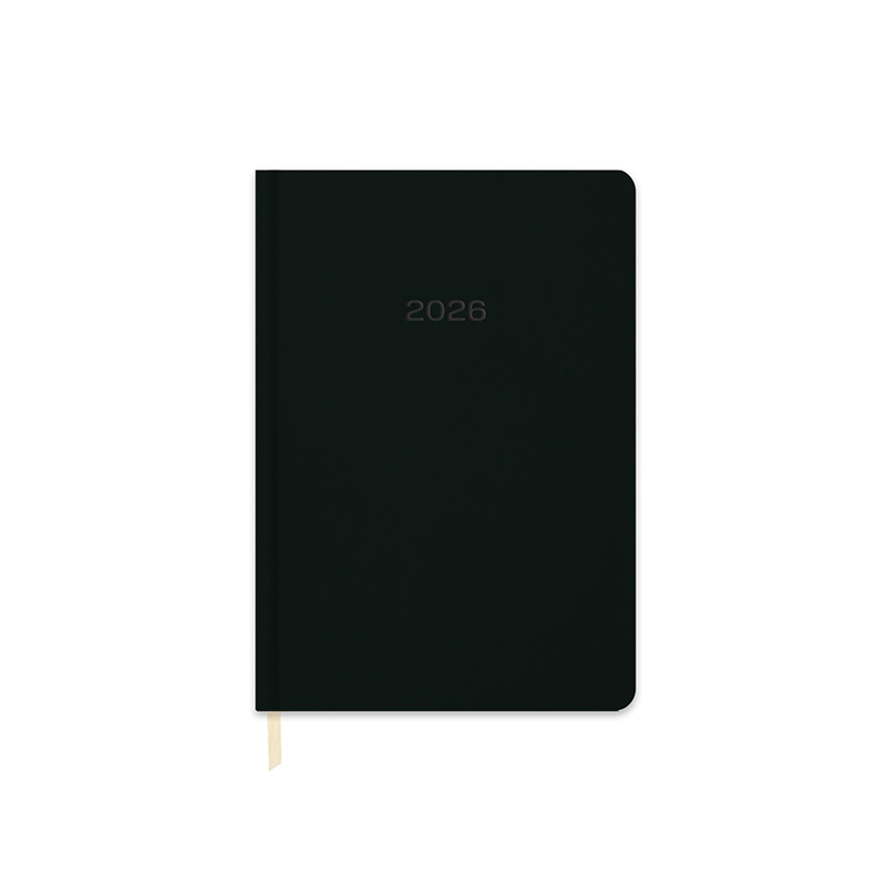 Keskin Color 2026 Günlük Termo Deri Ajanda 14 x 20 cm - Siyah resmi