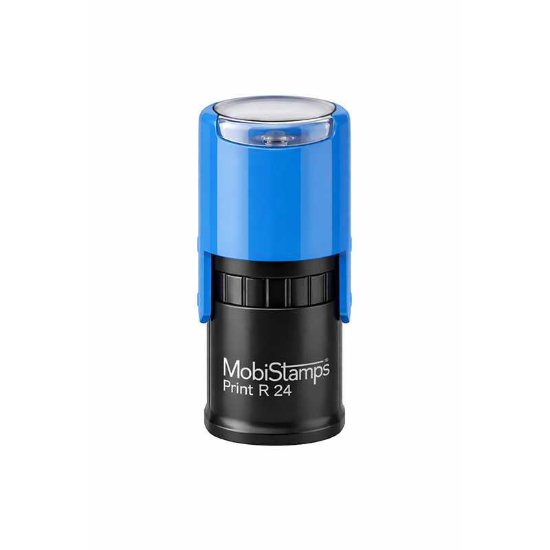 Mobi Stamps R-24 Otomatik Yuvarlak Kaşe 24 mm Mavi Keçeli resmi