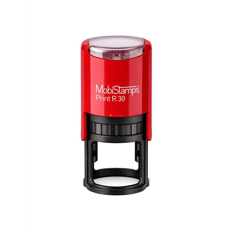 Mobi Stamps R-30 Otomatik Yuvarlak Kaşe 30 mm Kırmızı Keçeli resmi