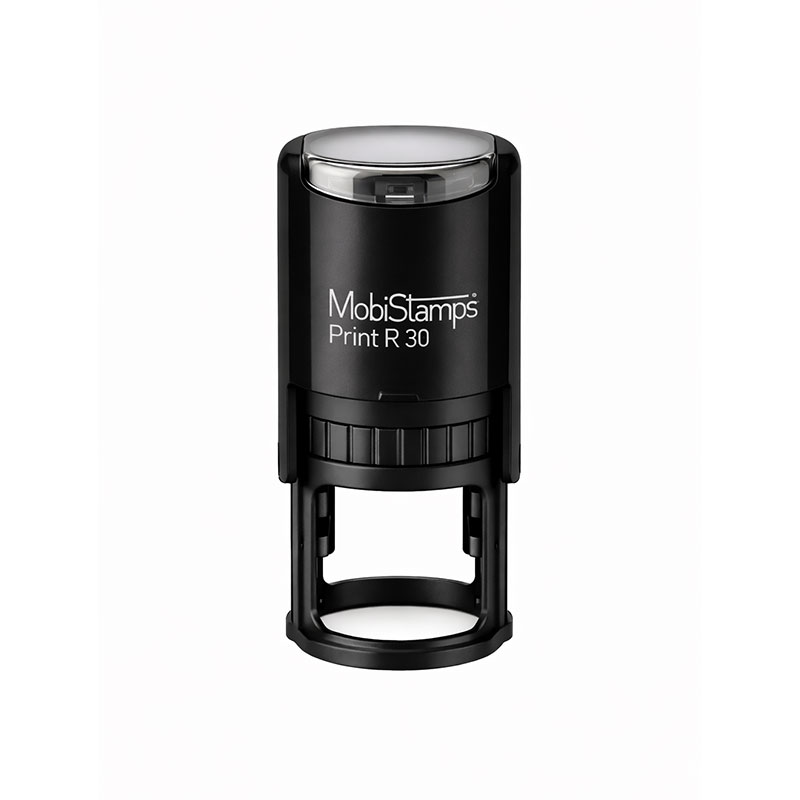 Mobi Stamps R-30 Otomatik Yuvarlak Kaşe 30 mm Siyah Keçeli resmi
