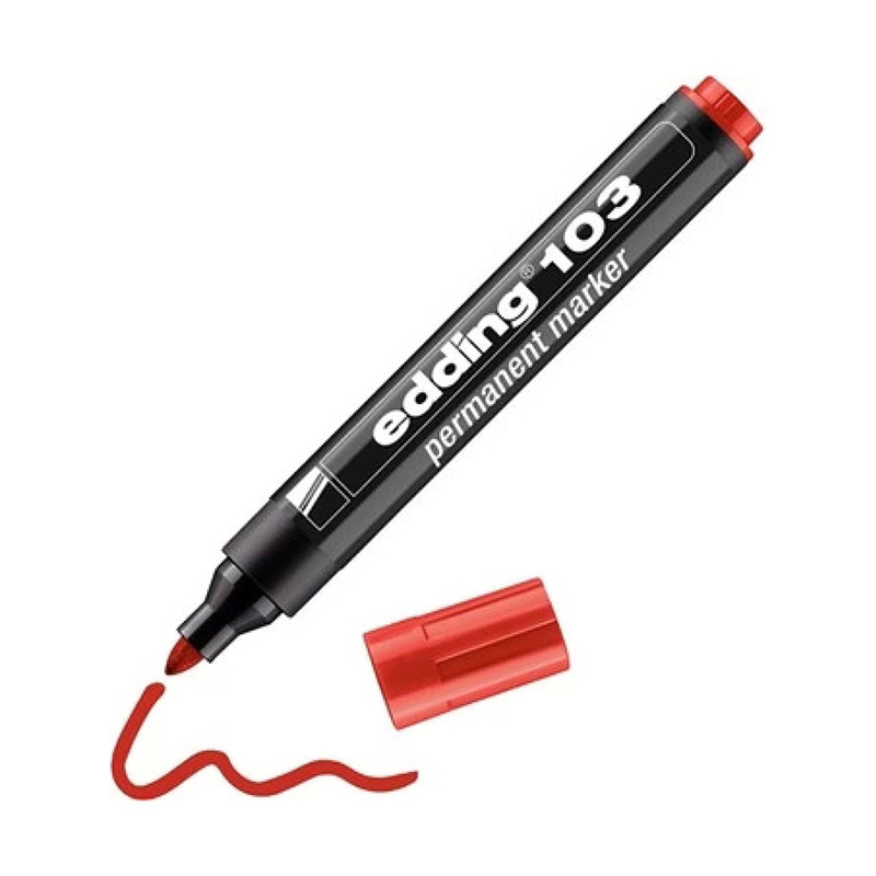Edding E-103 Permanent Marker Yuvarlak Uç Kırmızı resmi