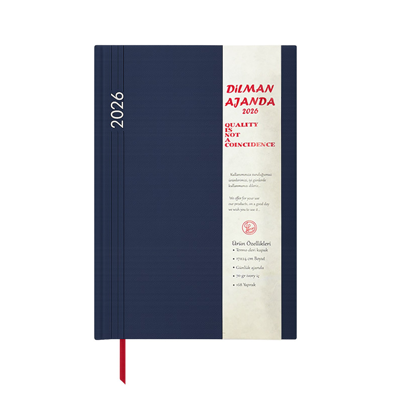 Dilman 2026 Günlük Ajanda Termo Deri Sırtlı Ciltli 17x24 cm resmi