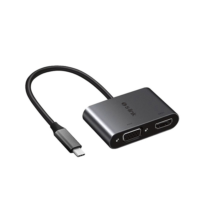 S-link SW-U516 4K 30Hz TypeC to HDMI + VGA Adaptör resmi