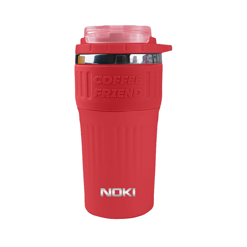 Noki Premium Paslanmaz Çelik Termos Kahve Kupası 500 ml Kırmızı resmi