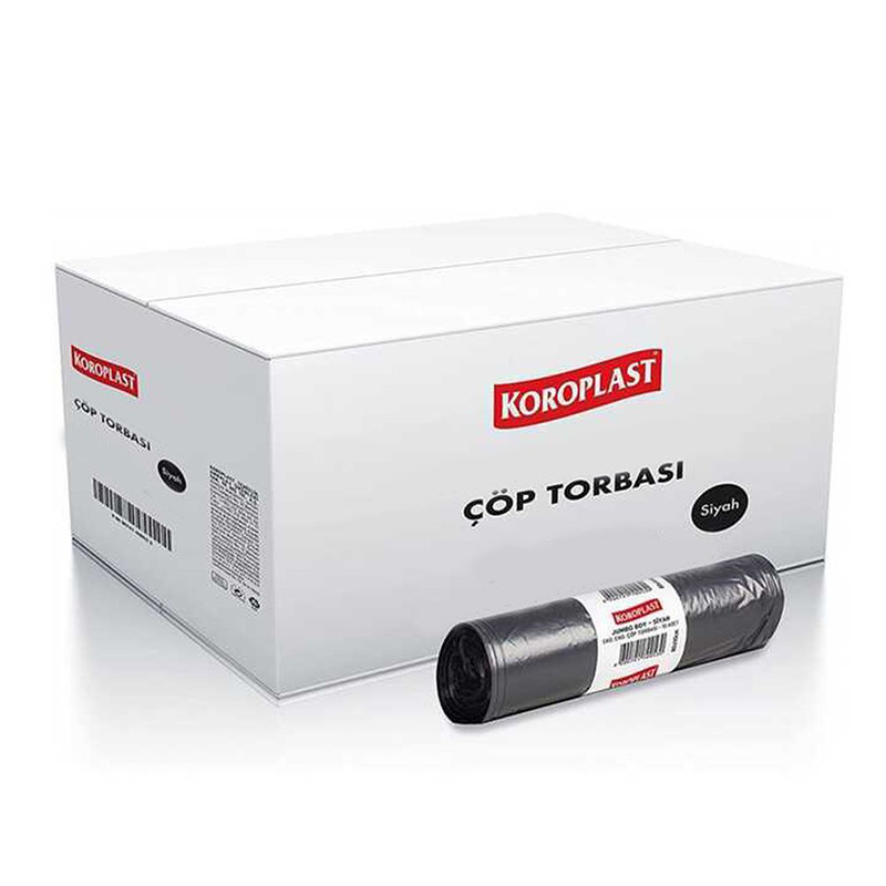 Koroplast Eko Endüstriyel Çöp Torbası Orta Boy 13 Mikron 55 x 60 cm 20 Adet Siyah  (50 Adet) resmi