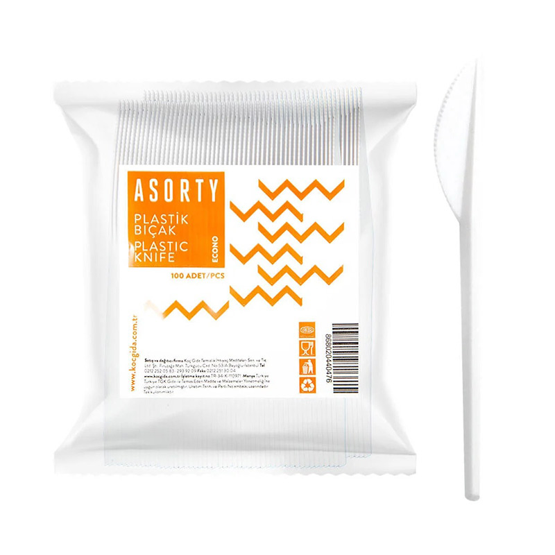 Asorty Eco Bıçak 100 Adet - Beyaz resmi