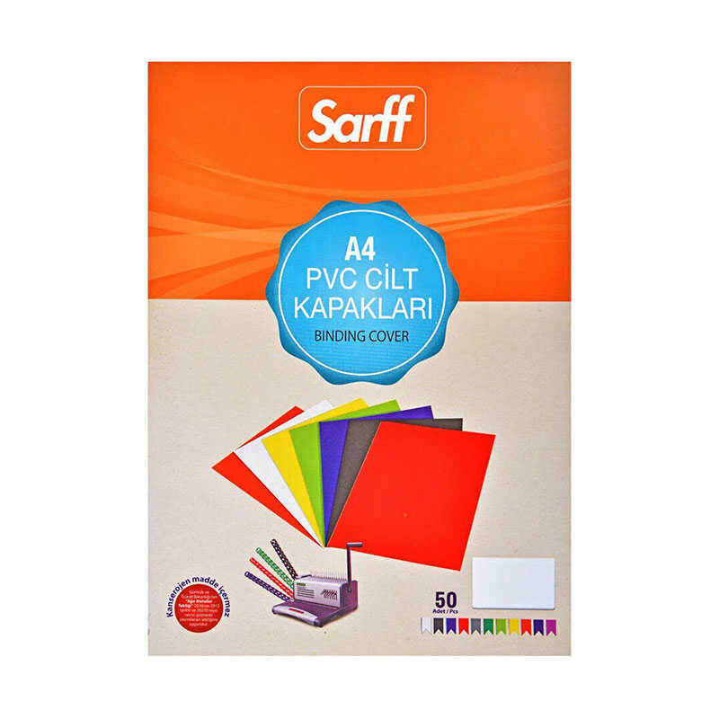 Sarff Pvc Cilt Kapağı 450 Mikron A4 50'li Paket - Buzlu Şeffaf