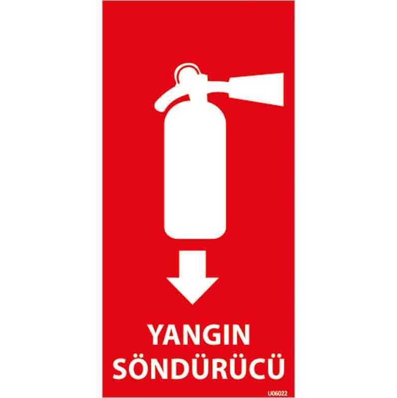 Yangın Söndürücü Uyarı Levhası 15 x 30 Dik Fosforlu U06022