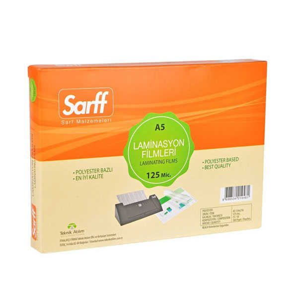 Sarff Laminasyon Filmi 125 Mikron A5 100'lü Paket
