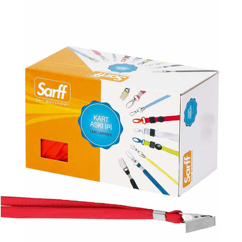Sarff Yaka Kartı İpi Metal Klips 50'li Paket Kırmızı 15311203