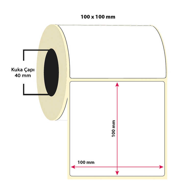 Termal Etiket 100x100 Tekli 500'lü Sarım