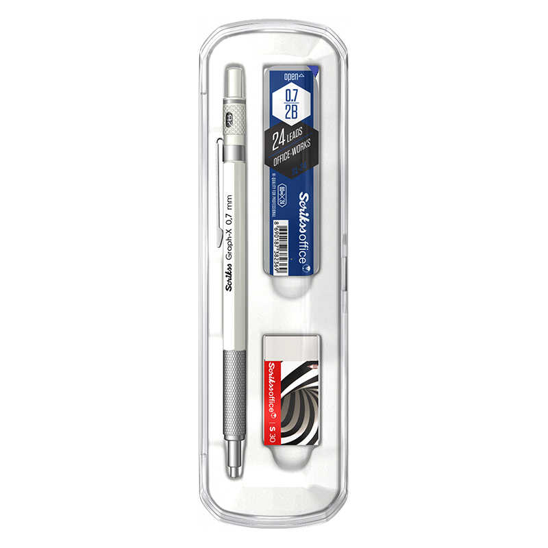 Scrikss Graph-X Versatil Uçlu Kalem Metal 0.7 mm 3'lü Set - Beyaz