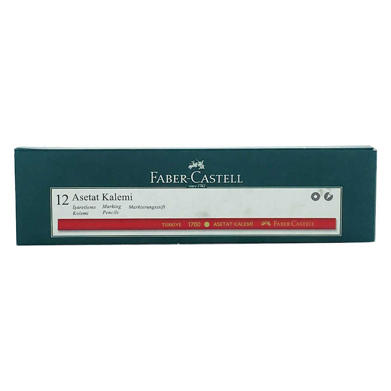 Faber Castell 1700 Asetat Boya Kalemi 12'li Paket - Kırmızı