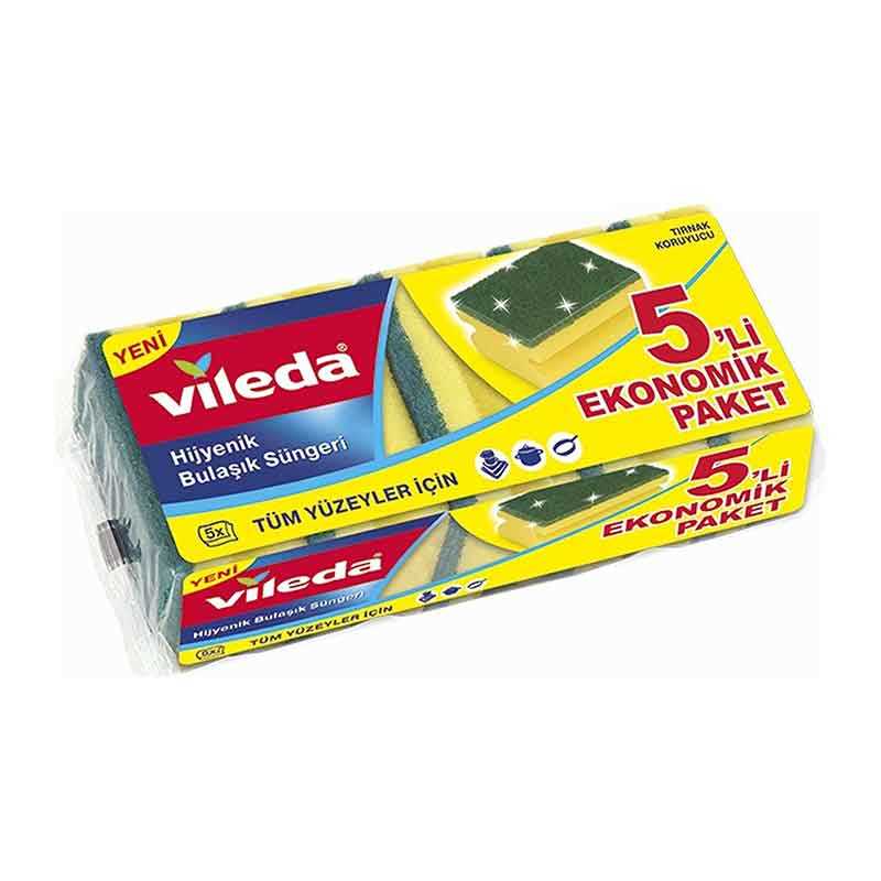 Vileda Bulaşık Süngeri Oluklu 5 li Ekonomik Paket