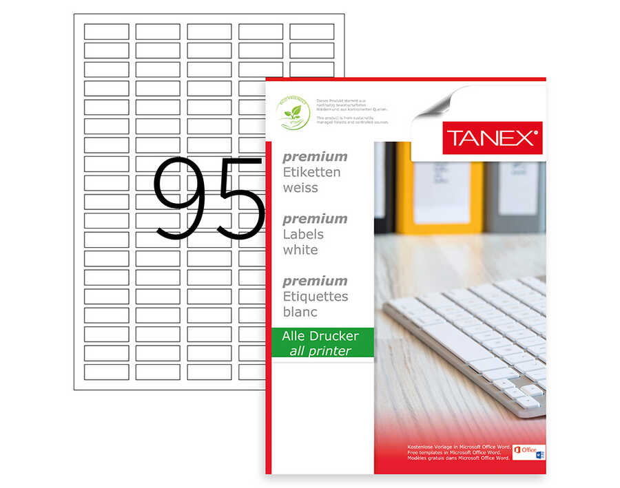 Tanex TW-2095 Lazer Etiket 30 x 12 mm
