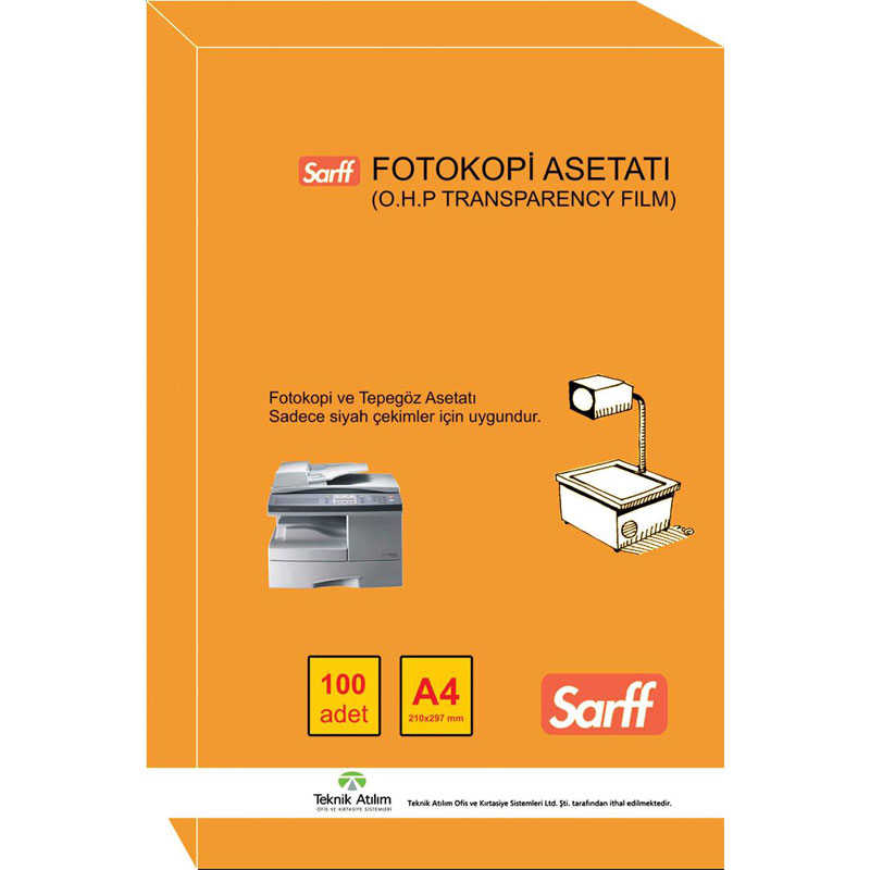 Sarff Fotokopi ve Tepegöz Asetatı A4 100lü 15330089