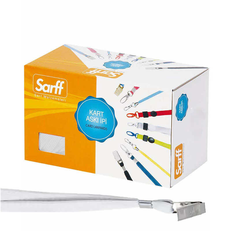 Sarff Yaka Kartı İpi Metal Klips 50'li Paket Beyaz 15311202