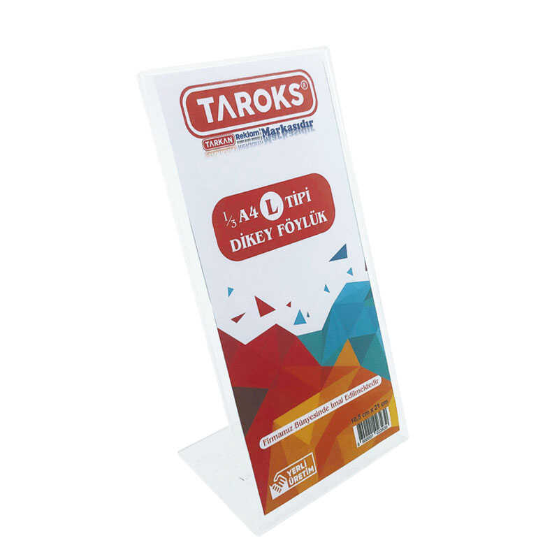 Taroks Föylük 1/3 A4 L Tipi Dikey Pleksi