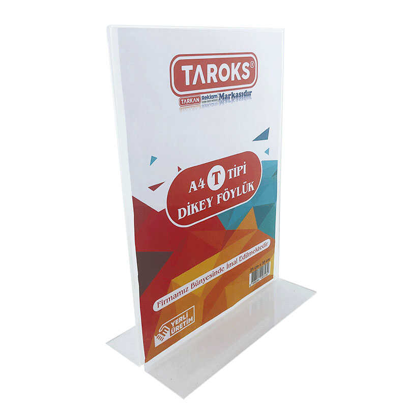 Pleksi Fiyatlık Çift Taraflı A4 Dikey T Tipi