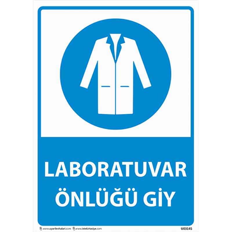 Laboratuvar Önlüğünü Giy Uyarı Levhası U03145