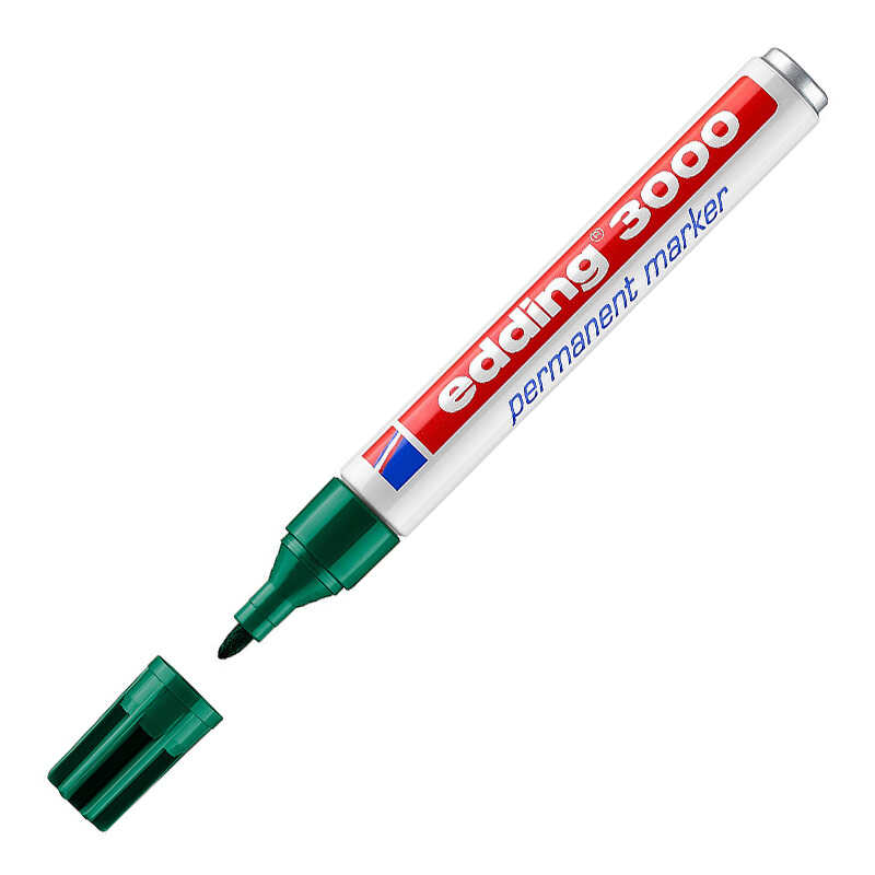 Edding 3000 Permanent Marker Kalem Yuvarlak Uç 1.5 - 3 mm - Yeşil