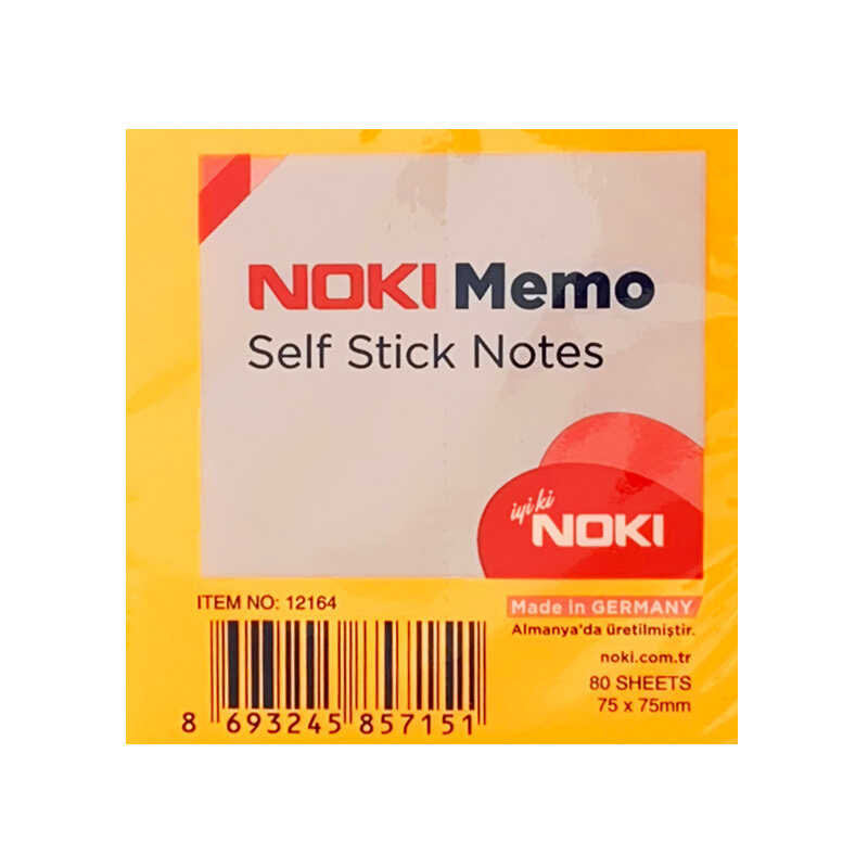 Noki Yapışkanlı Not Kağıdı Turuncu 75x75